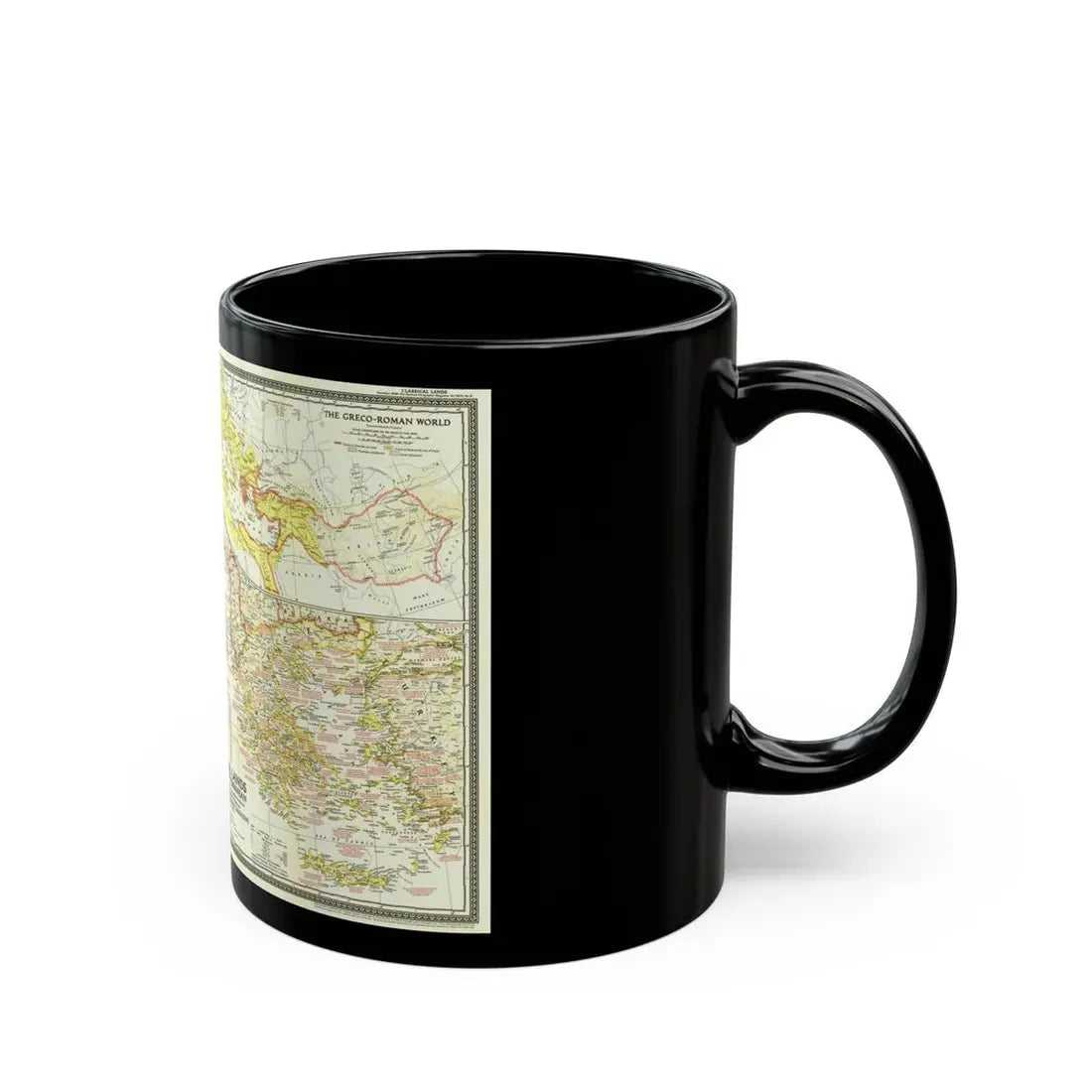 Mediterranean - Classical Lands (1949) (Map) Black Coffee Mug - Go Mug Yourself