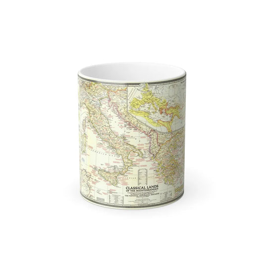 Mediterranean - Classical Lands (1949) (Map) Color Changing Mug 11oz-11oz-Go Mug Yourself