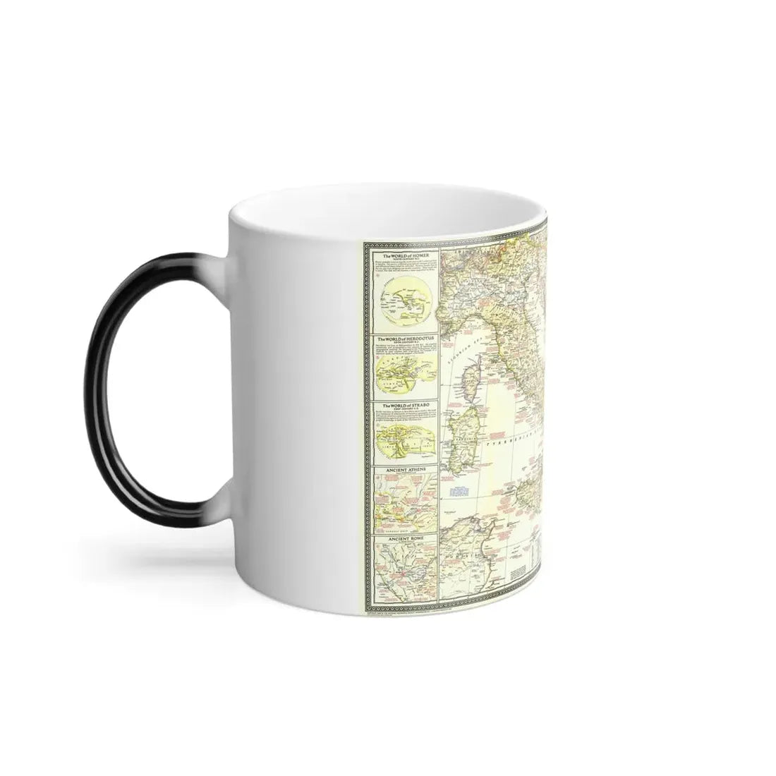 Mediterranean - Classical Lands (1949) (Map) Color Changing Mug 11oz - Go Mug Yourself