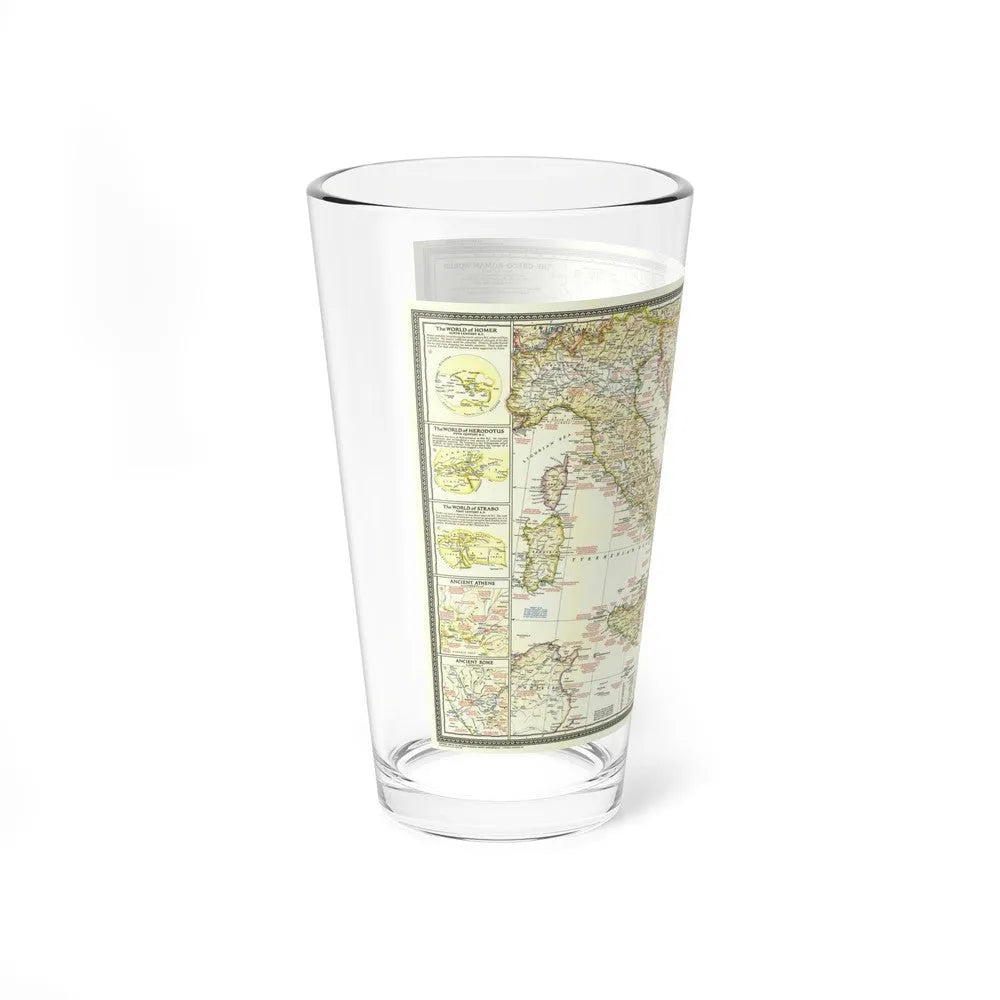 Mediterranean - Classical Lands (1949) (Map) Pint Glass 16oz-Go Mug Yourself