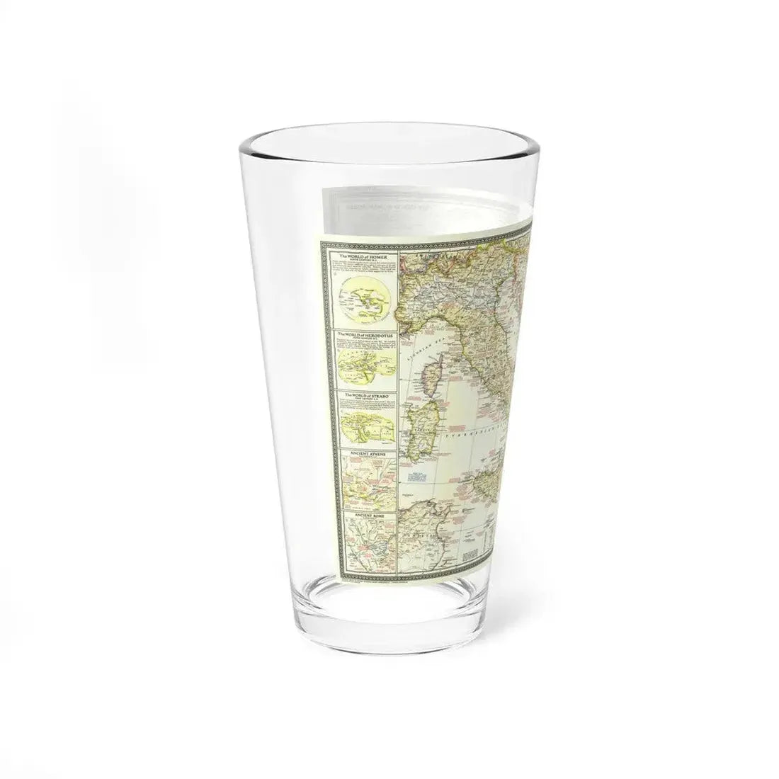 Mediterranean - Classical Lands (1949) (Map) Pint Glass 16oz - Go Mug Yourself