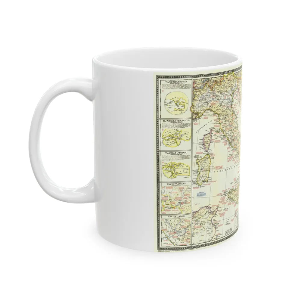 Mediterranean - Classical Lands (1949) (Map) White Coffee Mug-Go Mug Yourself