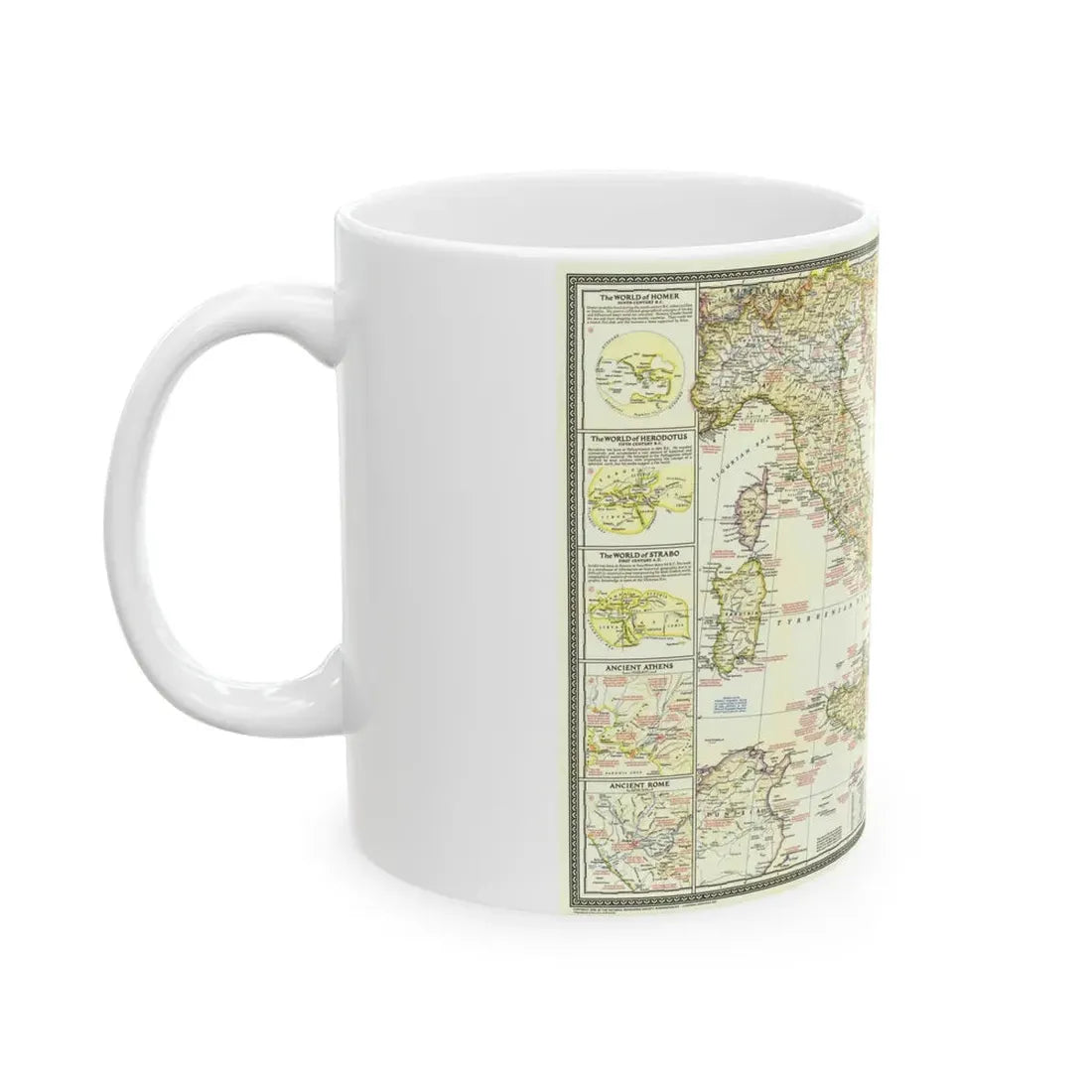 Mediterranean - Classical Lands (1949) (Map) White Coffee Mug - Go Mug Yourself