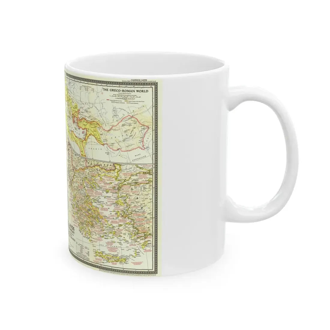 Mediterranean - Classical Lands (1949) (Map) White Coffee Mug - Go Mug Yourself