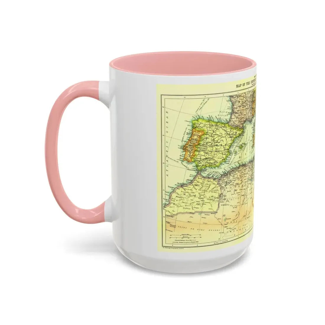 Mediterranean - Countries Bordering the (1912) (Map) Accent Coffee Mug - Go Mug Yourself