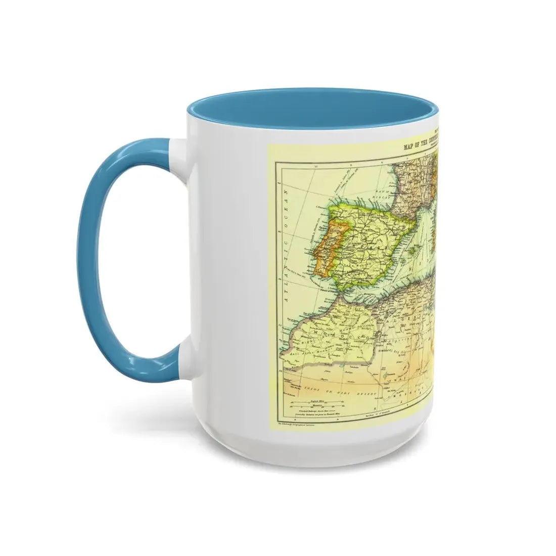 Mediterranean - Countries Bordering the (1912) (Map) Accent Coffee Mug - Go Mug Yourself