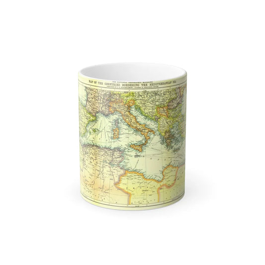 Mediterranean - Countries Bordering the (1912) (Map) Color Changing Mug 11oz-11oz-Go Mug Yourself