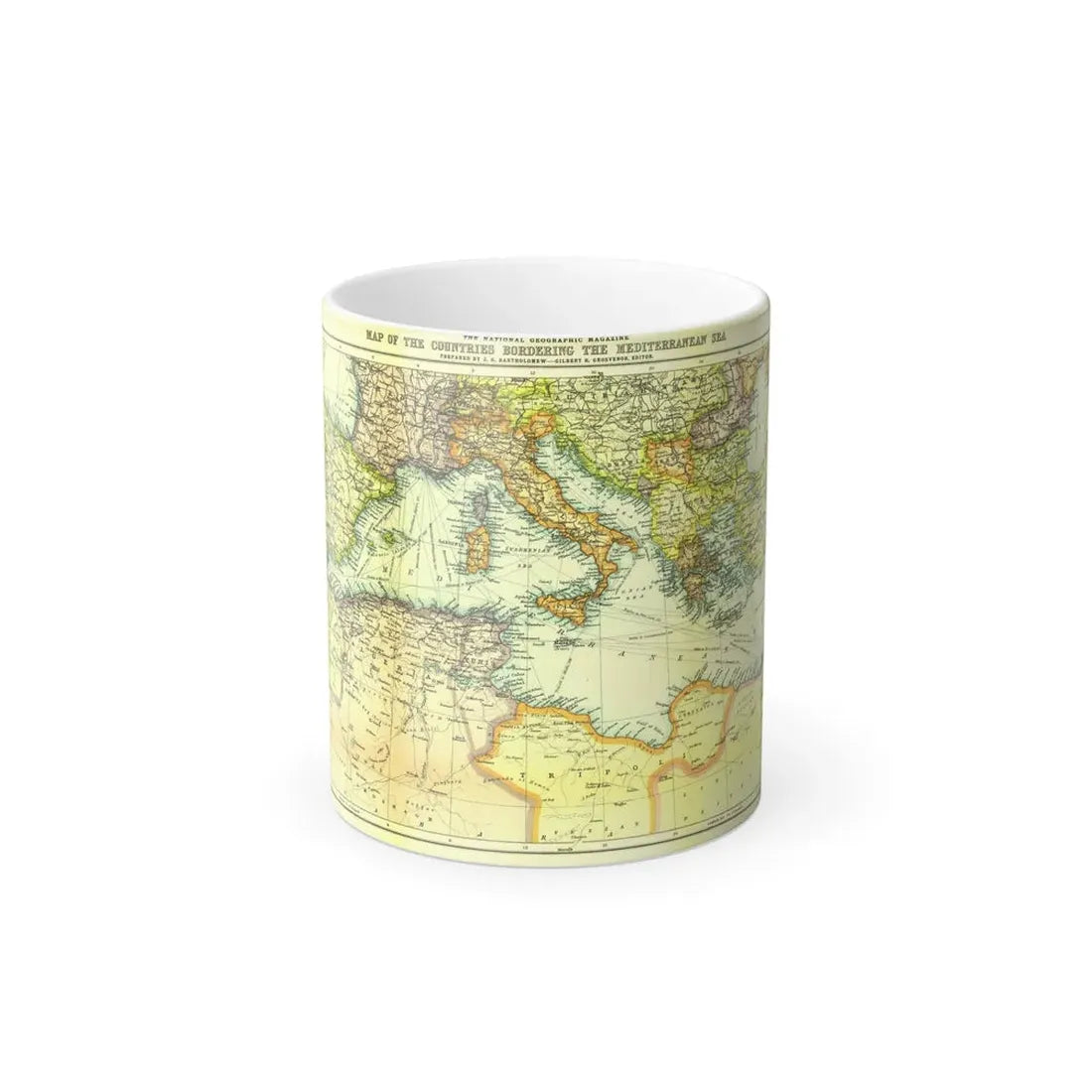 Mediterranean - Countries Bordering the (1912) (Map) Color Changing Mug 11oz Default Title 11oz - Go Mug Yourself
