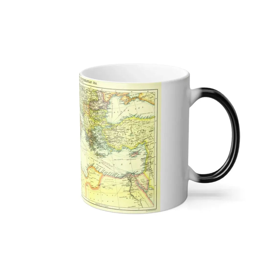 Mediterranean - Countries Bordering the (1912) (Map) Color Changing Mug 11oz - Go Mug Yourself