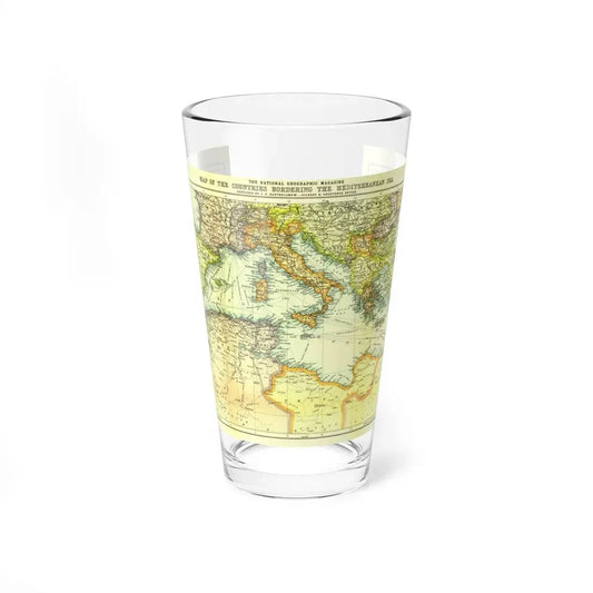 Mediterranean - Countries Bordering the (1912) (Map) Pint Glass 16oz 16oz - Go Mug Yourself