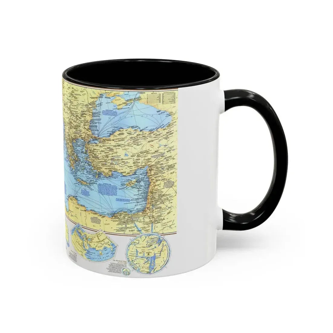 Mediterranean - Historic , 800 BC to AD 1500 (1982) (Map) Accent Coffee Mug - Go Mug Yourself