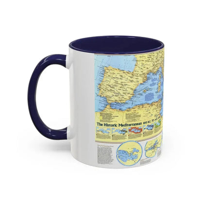Mediterranean - Historic , 800 BC to AD 1500 (1982) (Map) Accent Coffee Mug - Go Mug Yourself