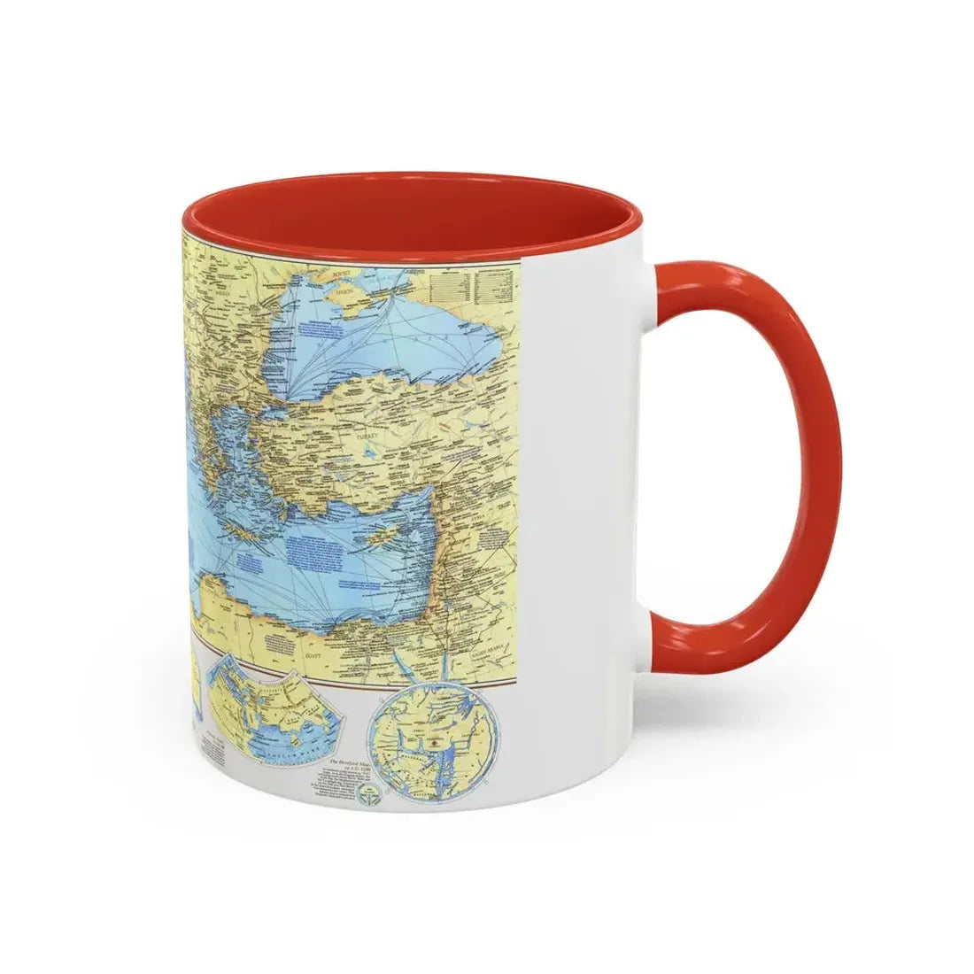 Mediterranean - Historic , 800 BC to AD 1500 (1982) (Map) Accent Coffee Mug - Go Mug Yourself