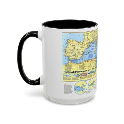 Mediterranean - Historic , 800 BC to AD 1500 (1982) (Map) Accent Coffee Mug - Go Mug Yourself