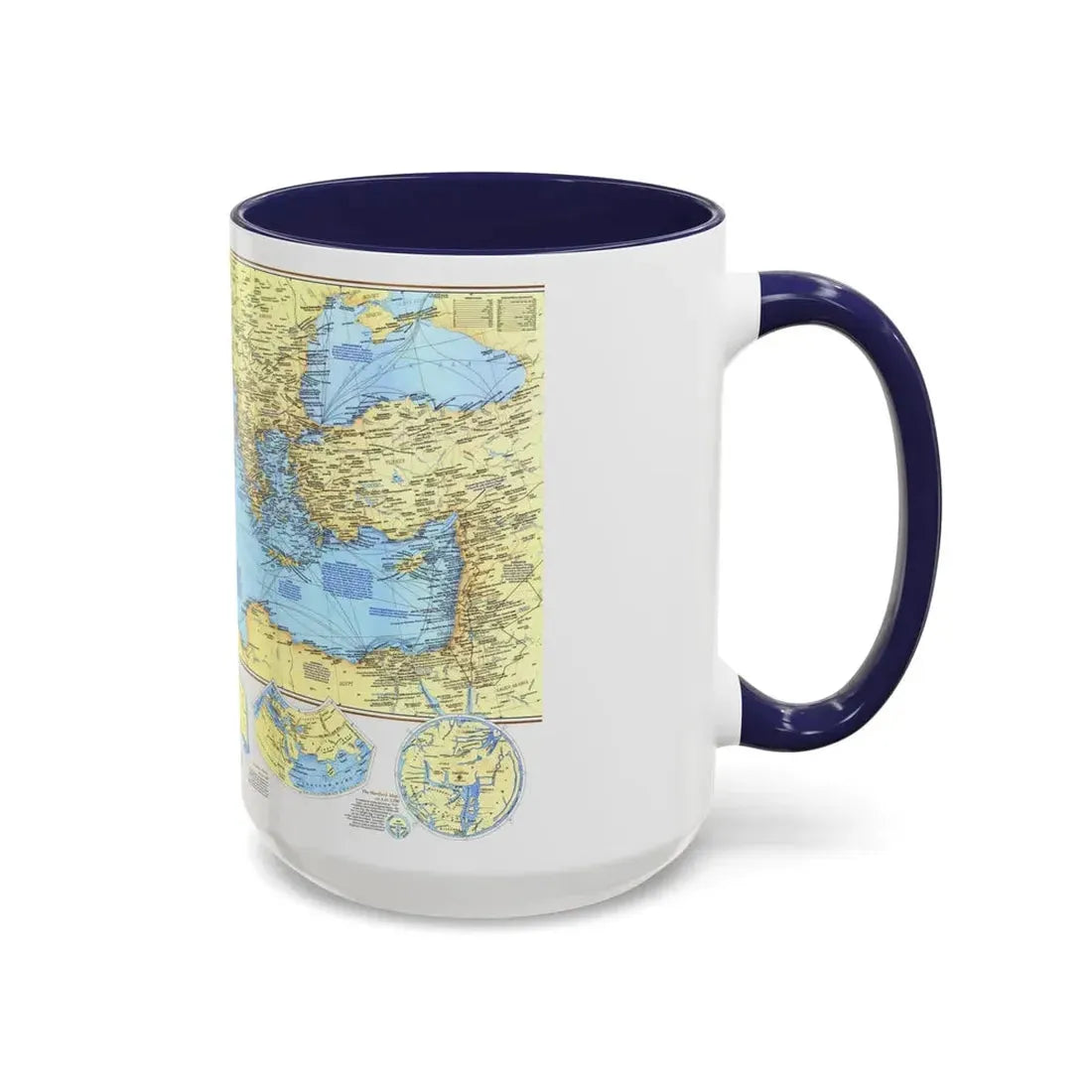 Mediterranean - Historic , 800 BC to AD 1500 (1982) (Map) Accent Coffee Mug - Go Mug Yourself