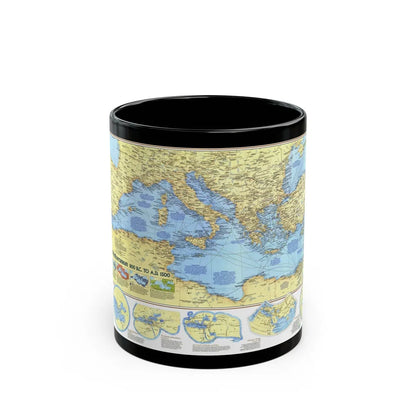 Mediterranean - Historic , 800 BC to AD 1500 (1982) (Map) Black Coffee Mug-11oz-Go Mug Yourself