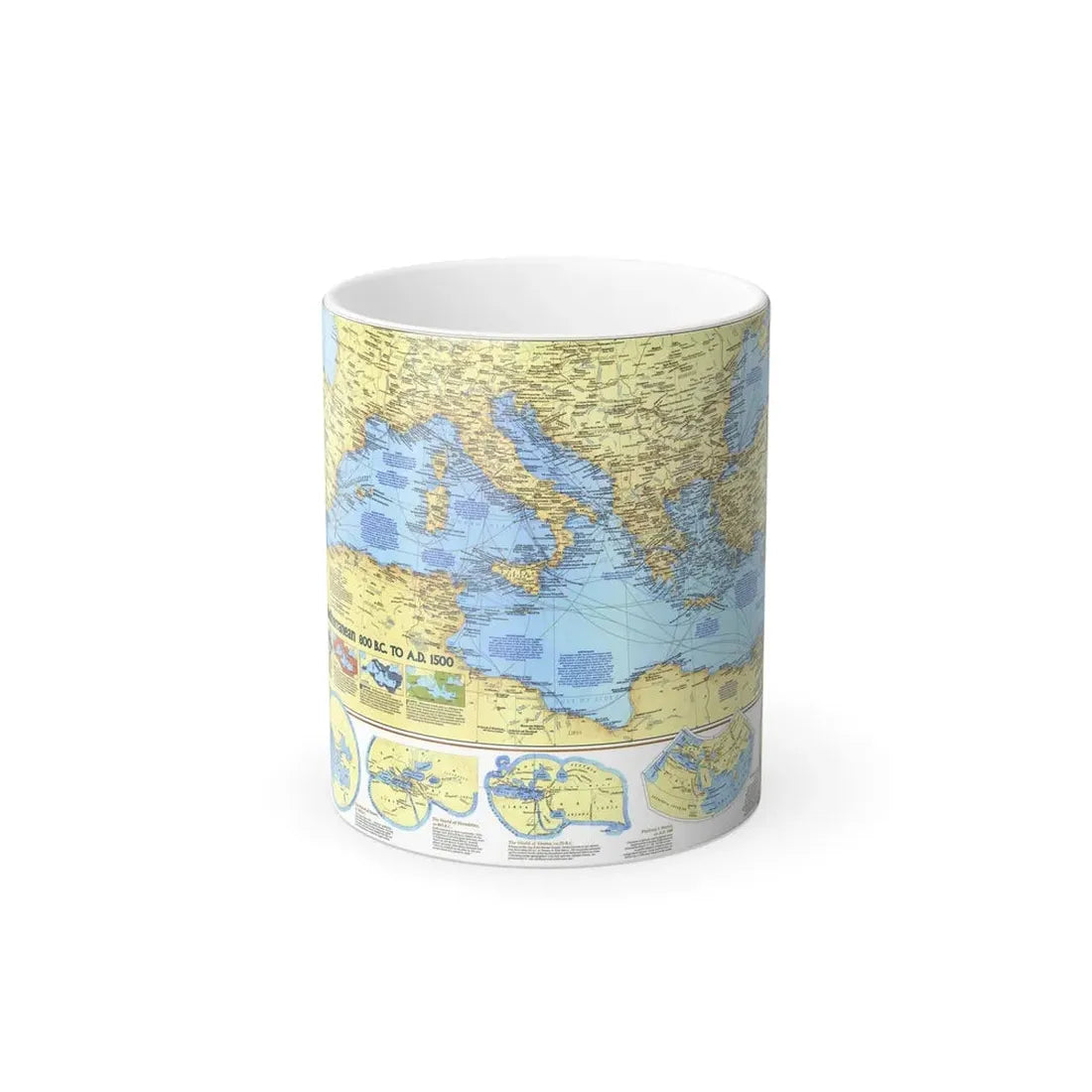 Mediterranean - Historic , 800 BC to AD 1500 (1982) (Map) Color Changing Mug 11oz Default Title - Go Mug Yourself