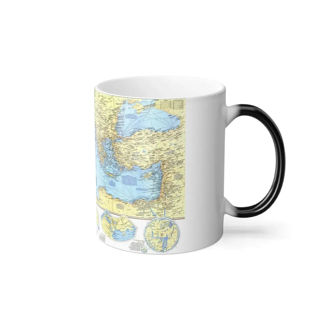 Mediterranean - Historic , 800 BC to AD 1500 (1982) (Map) Color Changing Mug 11oz - Go Mug Yourself