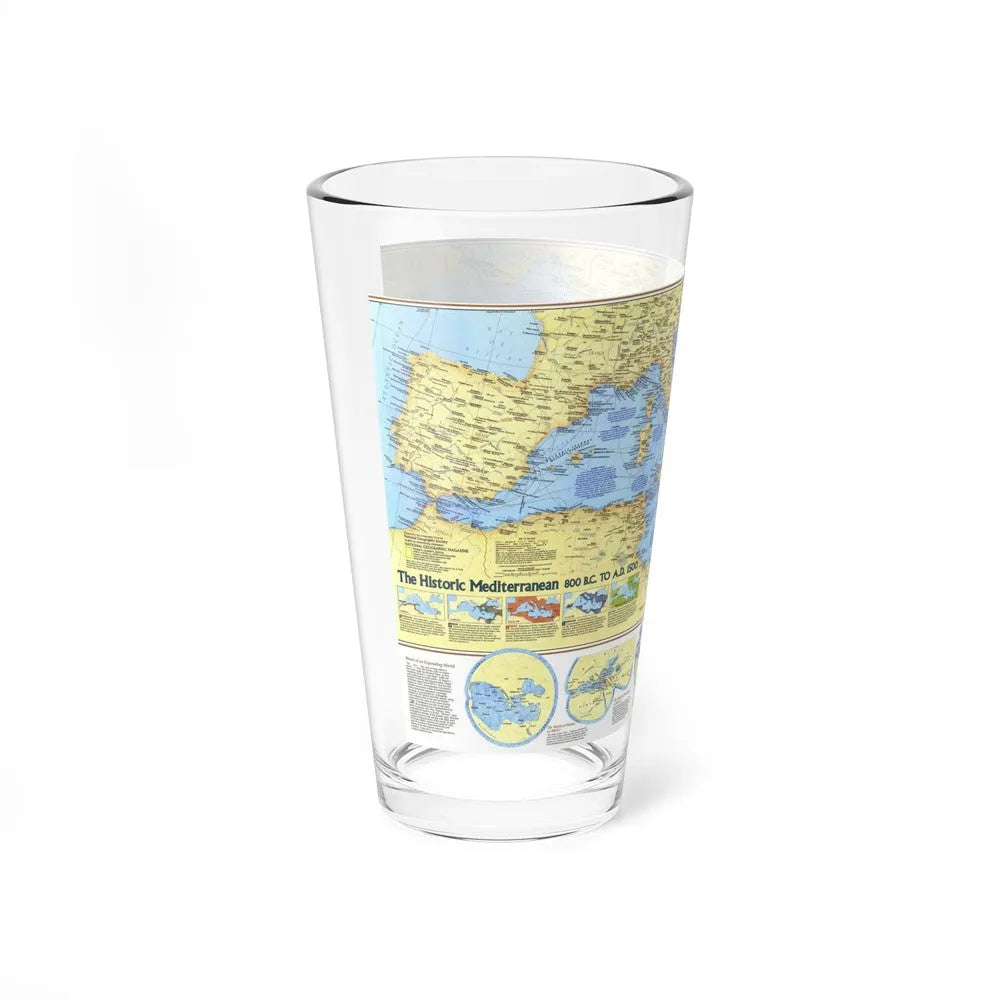 Mediterranean - Historic , 800 BC to AD 1500 (1982) (Map) Pint Glass 16oz-Go Mug Yourself