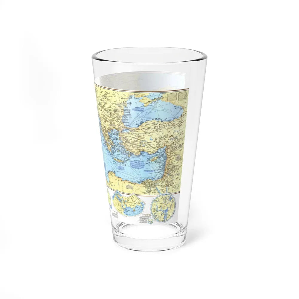 Mediterranean - Historic , 800 BC to AD 1500 (1982) (Map) Pint Glass 16oz-Go Mug Yourself