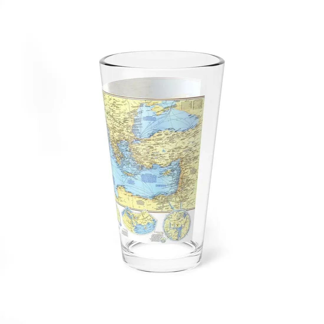 Mediterranean - Historic , 800 BC to AD 1500 (1982) (Map) Pint Glass 16oz - Go Mug Yourself
