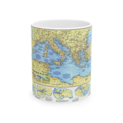 Mediterranean - Historic , 800 BC to AD 1500 (1982) (Map) White Coffee Mug 11oz - Go Mug Yourself
