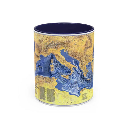 Mediterranean Seafloor (1982) (Map) Accent Coffee Mug 11oz Navy - Go Mug Yourself