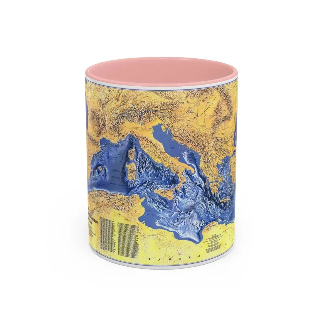 Mediterranean Seafloor (1982) (Map) Accent Coffee Mug 11oz Pink - Go Mug Yourself