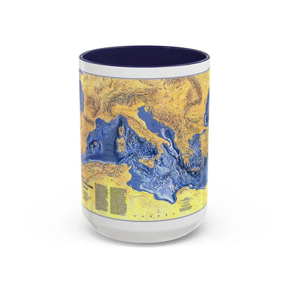 Mediterranean Seafloor (1982) (Map) Accent Coffee Mug 15oz Navy - Go Mug Yourself