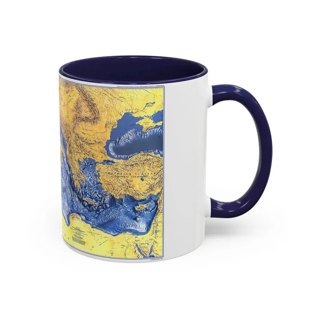 Mediterranean Seafloor (1982) (Map) Accent Coffee Mug - Go Mug Yourself