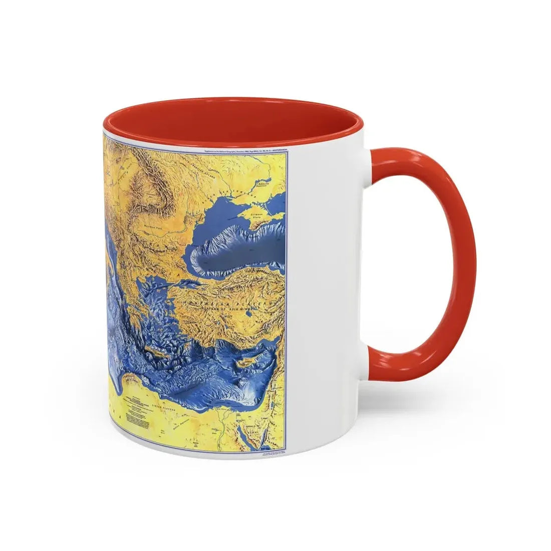 Mediterranean Seafloor (1982) (Map) Accent Coffee Mug - Go Mug Yourself