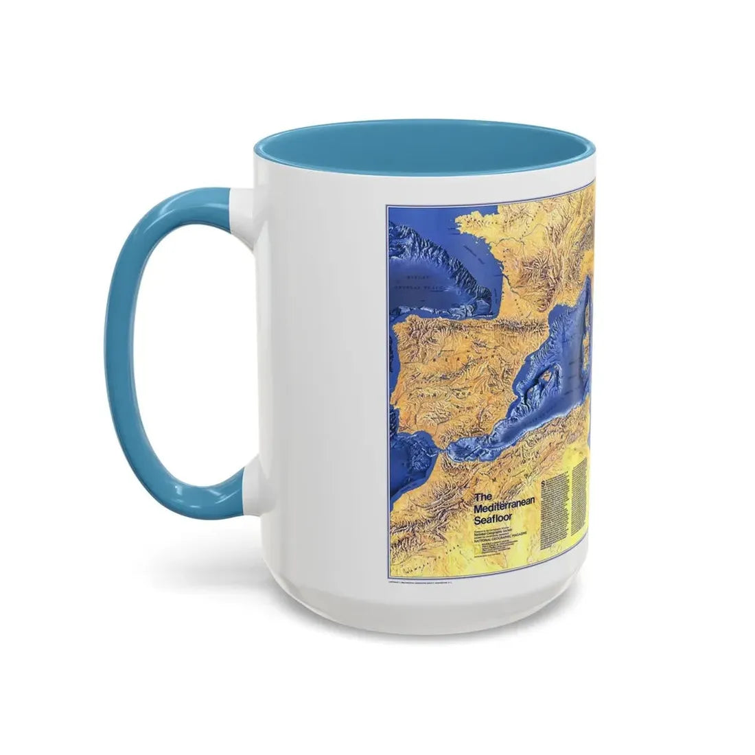 Mediterranean Seafloor (1982) (Map) Accent Coffee Mug - Go Mug Yourself