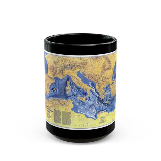 Mediterranean Seafloor (1982) (Map) Black Coffee Mug-15oz-Go Mug Yourself