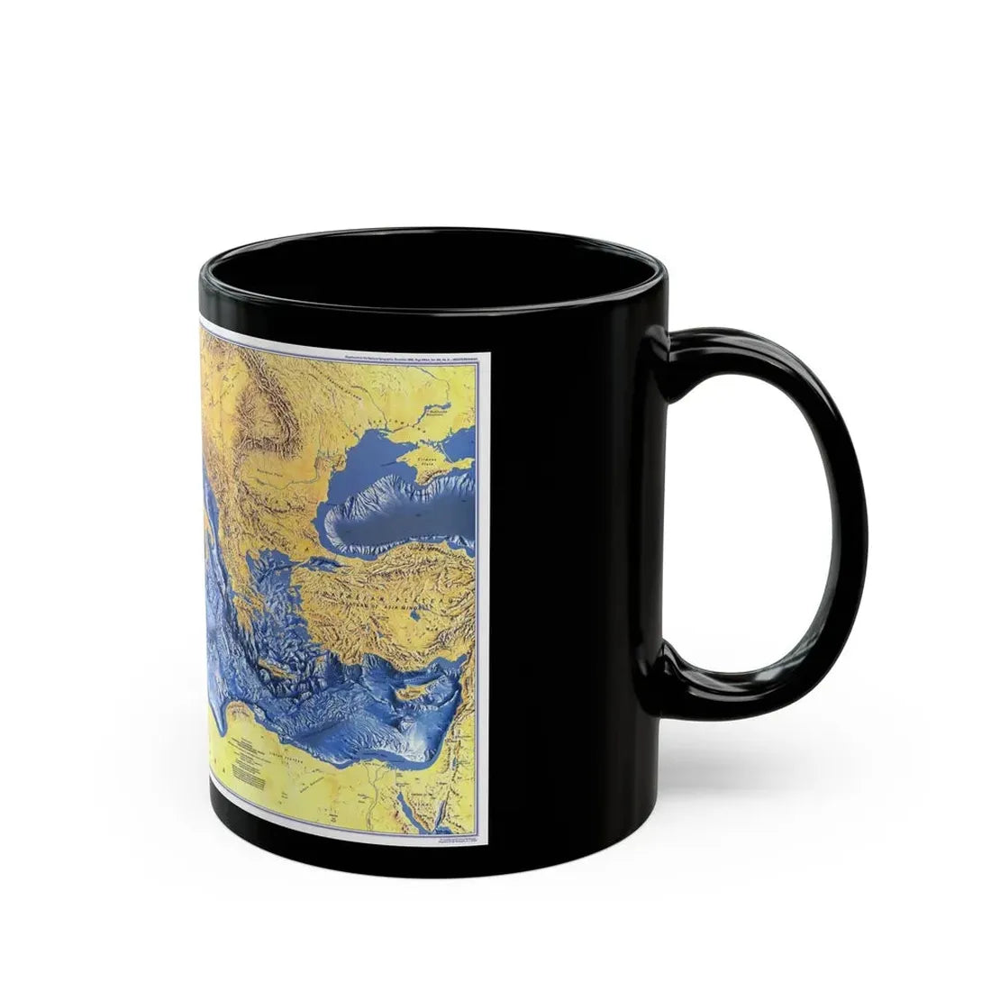 Mediterranean Seafloor (1982) (Map) Black Coffee Mug - Go Mug Yourself
