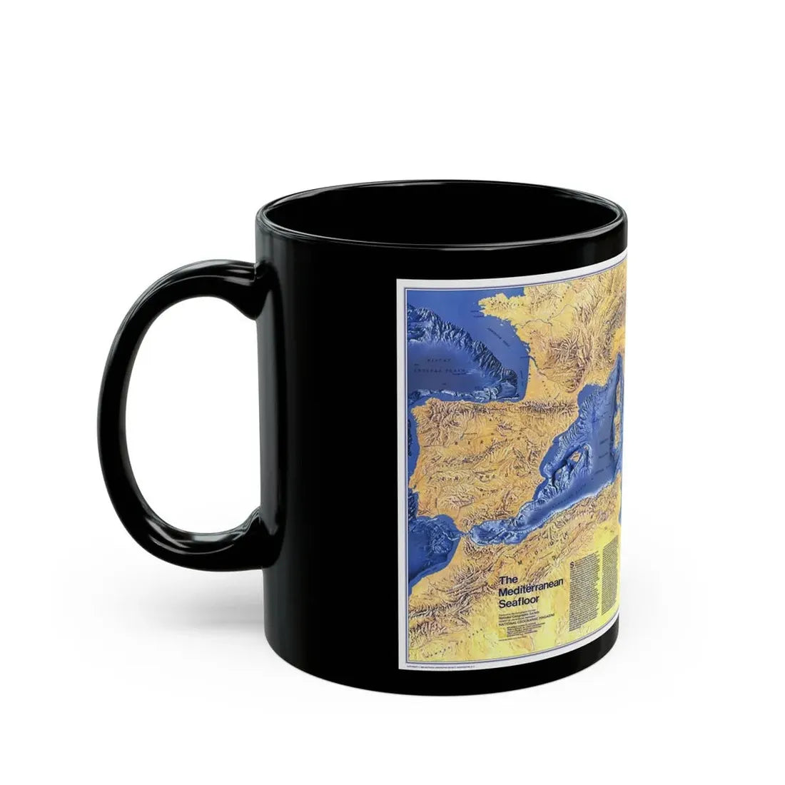 Mediterranean Seafloor (1982) (Map) Black Coffee Mug - Go Mug Yourself