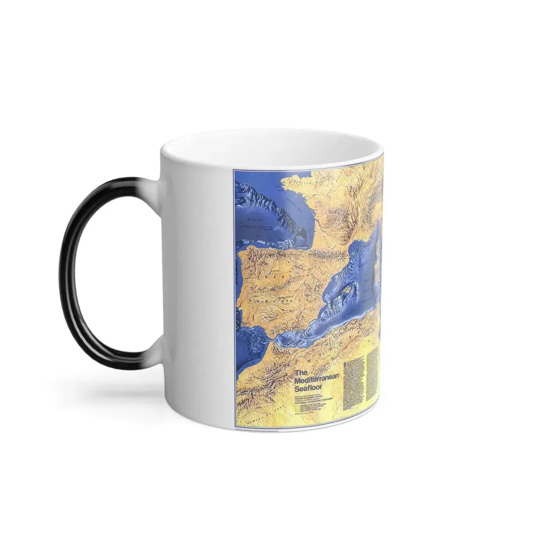 Mediterranean Seafloor (1982) (Map) Color Changing Mug 11oz - Go Mug Yourself