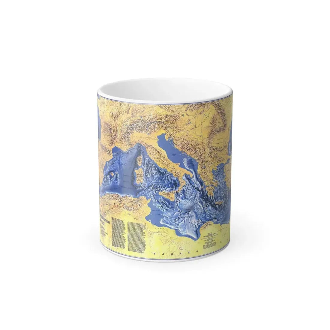 Mediterranean Seafloor (1982) (Map) Color Changing Mug 11oz - Go Mug Yourself