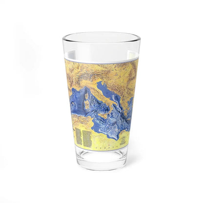 Mediterranean Seafloor (1982) (Map) Pint Glass 16oz-16oz-Go Mug Yourself