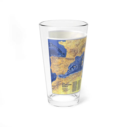 Mediterranean Seafloor (1982) (Map) Pint Glass 16oz-Go Mug Yourself