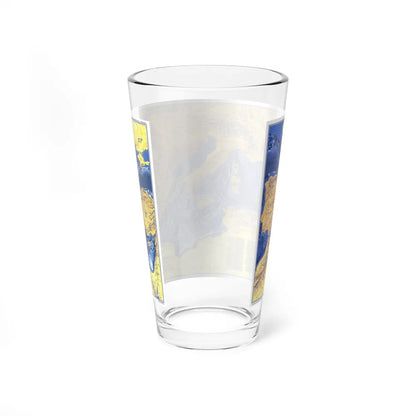 Mediterranean Seafloor (1982) (Map) Pint Glass 16oz-Go Mug Yourself