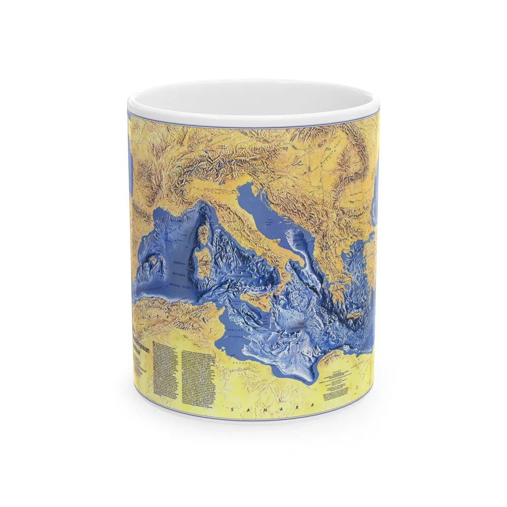 Mediterranean Seafloor (1982) (Map) White Coffee Mug-11oz-Go Mug Yourself