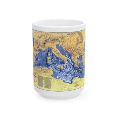 Mediterranean Seafloor (1982) (Map) White Coffee Mug 15oz - Go Mug Yourself
