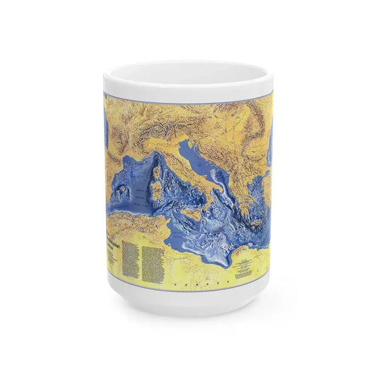 Mediterranean Seafloor (1982) (Map) White Coffee Mug 15oz - Go Mug Yourself