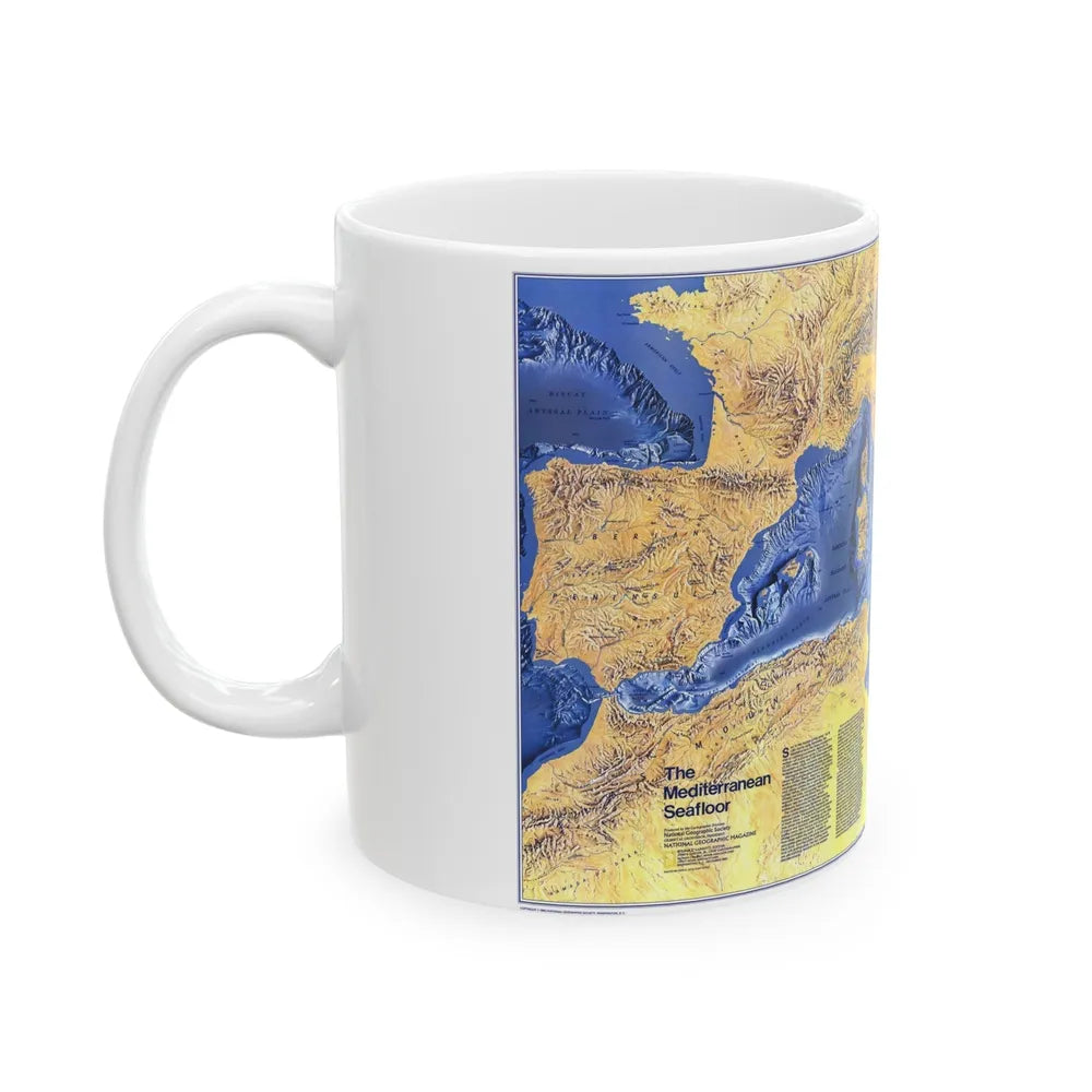 Mediterranean Seafloor (1982) (Map) White Coffee Mug-Go Mug Yourself