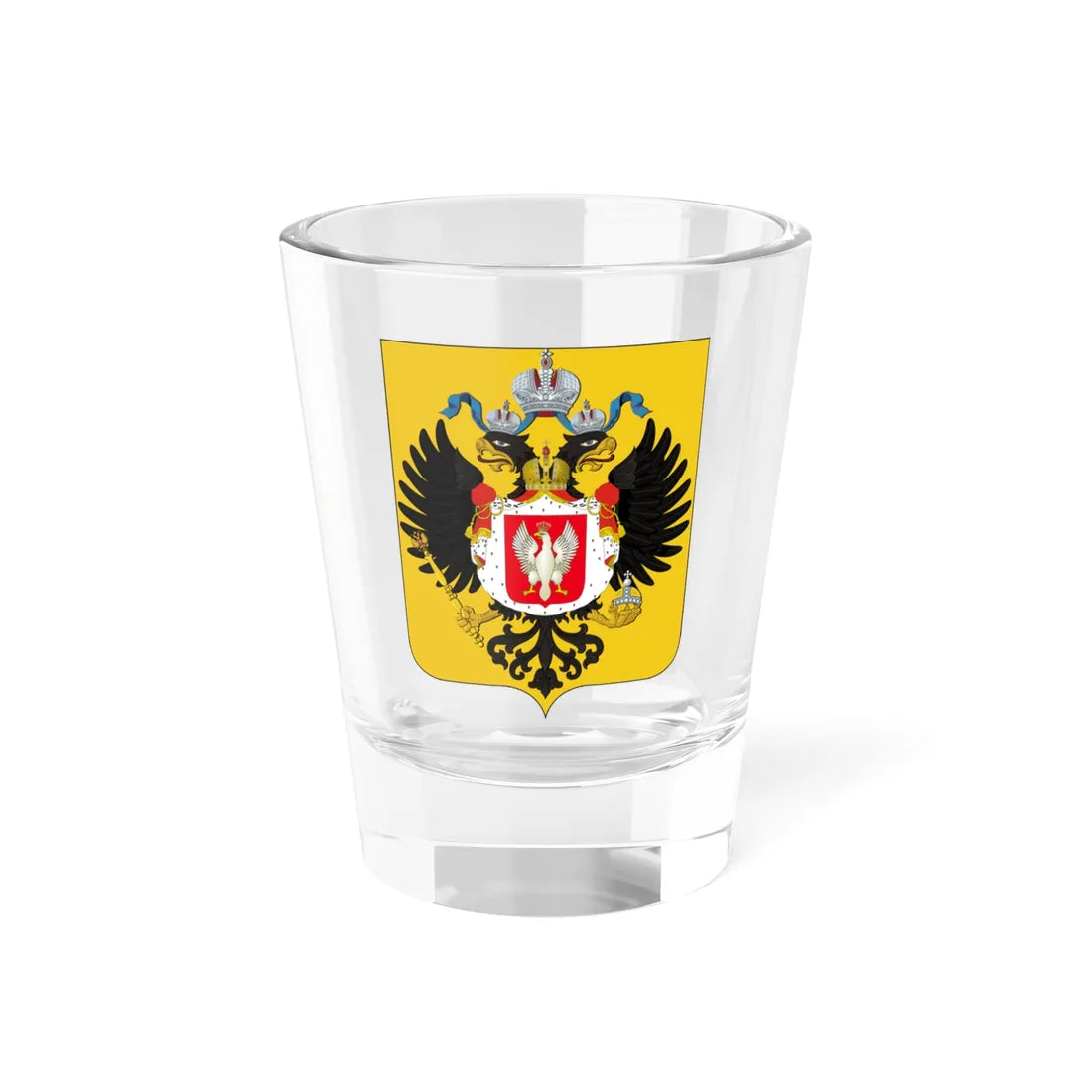 Medium Coat of Arms of Congress Poland (Poland) (Coat of Arms) Shot Glass 1.5oz 1.5oz - Go Mug Yourself