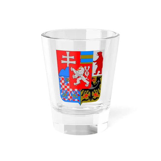 Medium coat of arms of Czechoslovakia 1918-1938 and 1945-1961 (Slovakia) (Coat of Arms) Shot Glass 1.5oz 1.5oz - Go Mug Yourself