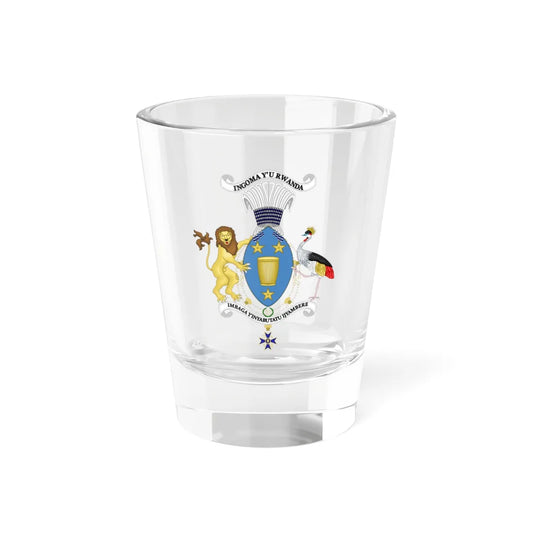 Medium Coat of Arms of the King of Rwanda Shield (Rwanda) (Coat of Arms) Shot Glass 1.5oz 1.5oz - Go Mug Yourself