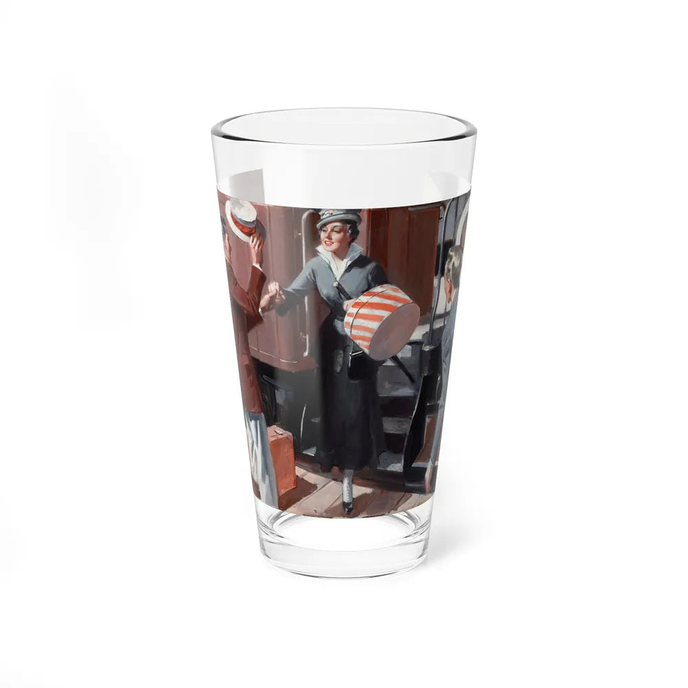 Meet me at the Train Station (Magazine Illustration) Pint Glass 16oz-16oz-Go Mug Yourself