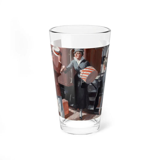 Meet me at the Train Station (Magazine Illustration) Pint Glass 16oz-16oz-Go Mug Yourself