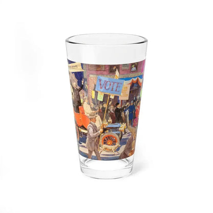 Meet the Candidates, 1906 Cadillac, Great Moments in Early American Motoring, October 1971 (Magazine Illustration) Pint Glass 16oz 16oz - Go Mug Yourself